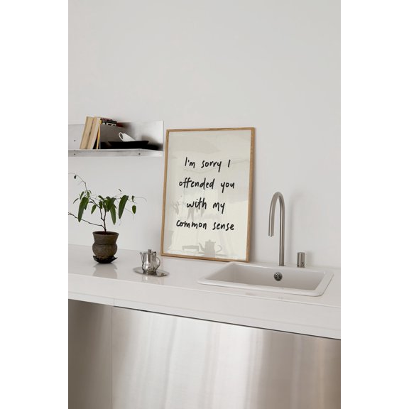 I'm Sorry I Offended You With My Common Sense Print Home Office Wall Art Funny Room Decor Bathroom Poster Hallway Aesthetic, Poster Only