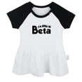 thumbnail image 1 of I'm Still In Beta Funny Dresses For Baby, Newborn Babies Skirts, Infant Princess Dress, 0-24M Kids Graphic Clothes (Black Raglan Dresses, 0-6 Months), 1 of 5