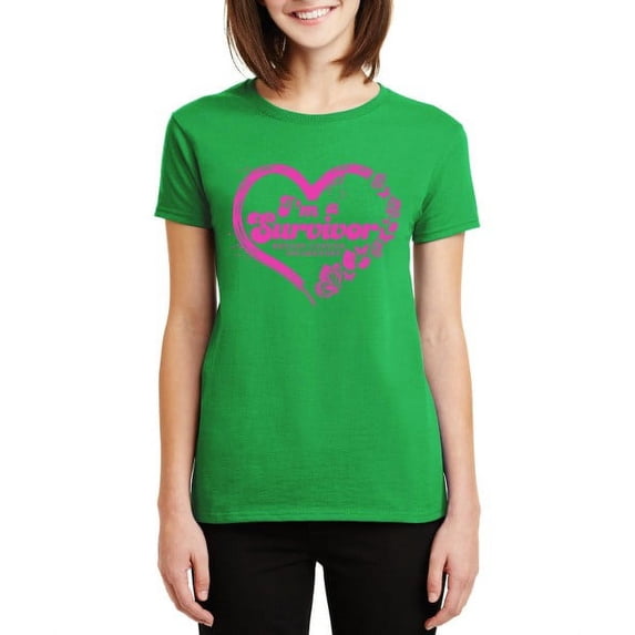 I'm Survivor Breast Cancer Awareness T-shirt for Women Black Size-XL