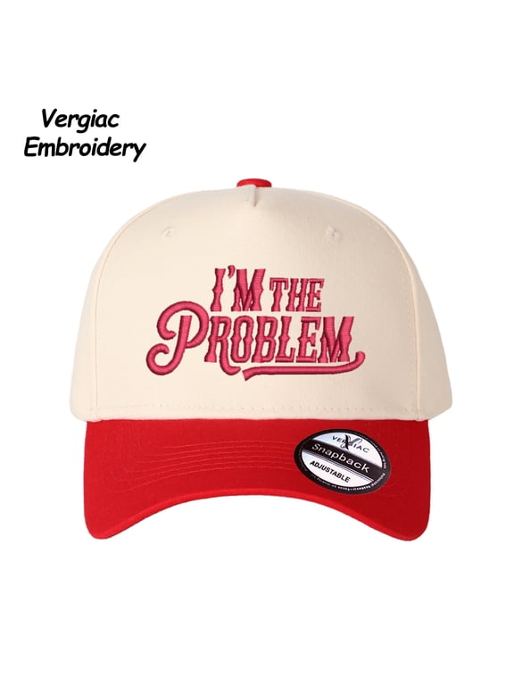 I'm THE Problem Letter Embroidered Color Block Trucker Hat Unisex Adjustable Cotton Breathable Fashion Cap for Travel Daily Wear