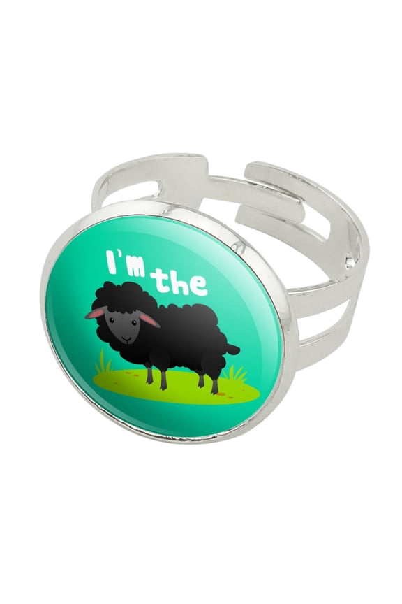 I'm The Black Sheep Funny Silver Plated Adjustable Novelty Ring