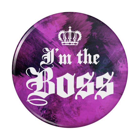 I'm The Boss with Crown Kitchen Refrigerator Locker Button Magnet