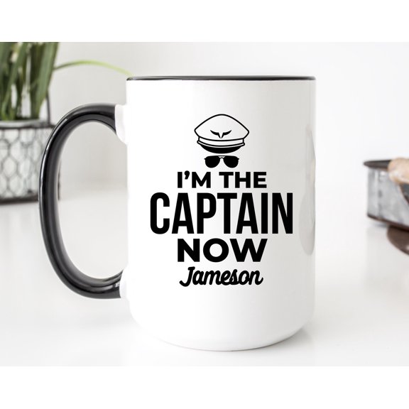 I'm The Captain Now Personalized Aviation Mug Gift For Pilot Pilot Gift For Her Aviator Gi