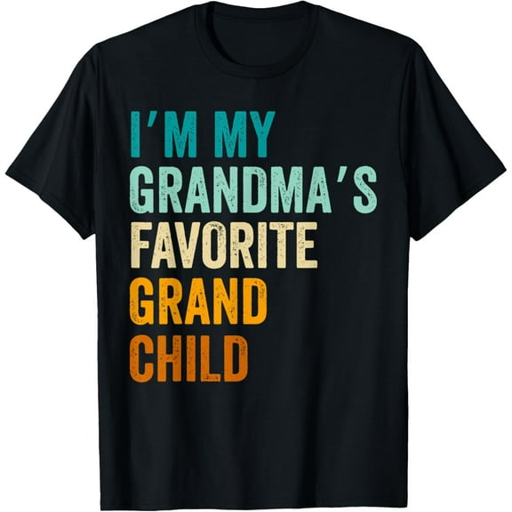 I'm The Grandma's Favorite Grandchild Funny Grandmas Vintage Mens T-Shirt