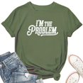 thumbnail image 1 of I'm The Problem Women's Graphic T-Shirt – Funny Country Music Tee, Western Casual Top, Soft Cotton Concert Outfit, 1 of 5