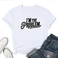 thumbnail image 1 of I'm The Problem Women's Graphic T-Shirt – Funny Country Music Tee, Western Casual Top, Soft Cotton Concert Outfit, 1 of 5