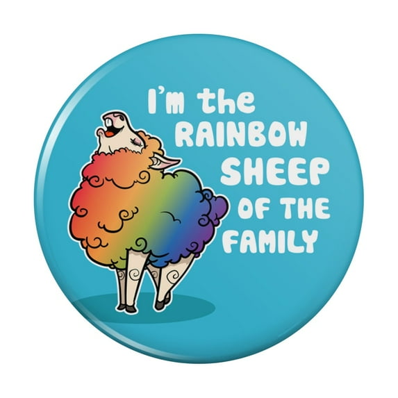 I'm The Rainbow Sheep of the Family Gay Pride Kitchen Refrigerator Locker Button Magnet