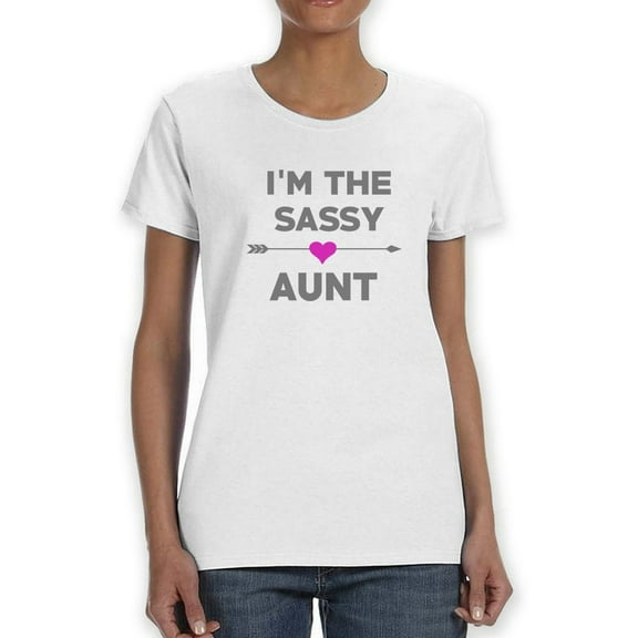 I'm The Sassy Aunt Graphic Women White T-Shirt, Female XX-Large