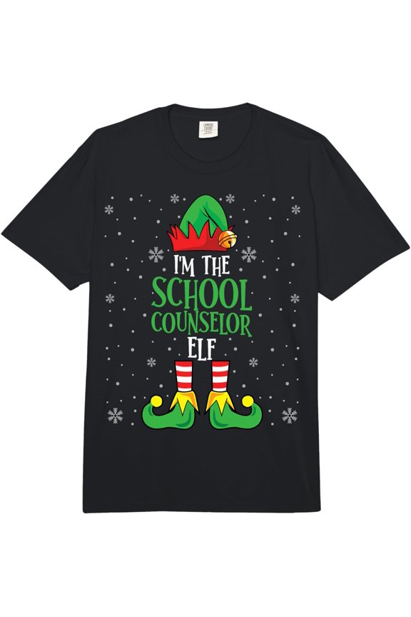 I'm The School Counselor Elf - Christmas Adult Heavyweight Kids Boys Girls T-shirt