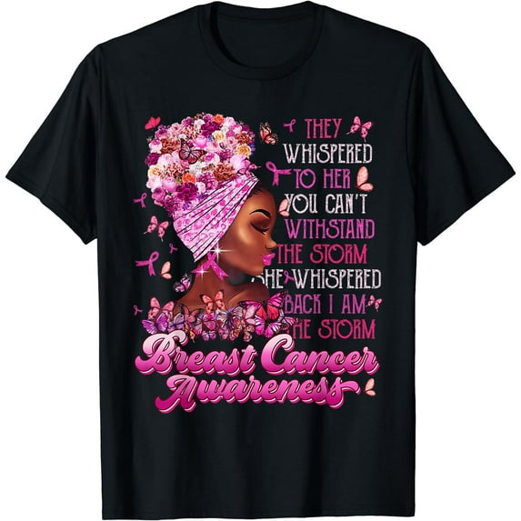 I'm The Storm Black Women Breast Cancer Survivor Pink Ribbon T-Shirt