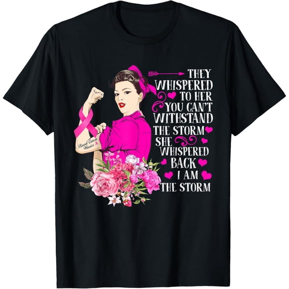 I'm The Storm Black Women Breast Cancer Survivor Pink Ribbon T-Shirt