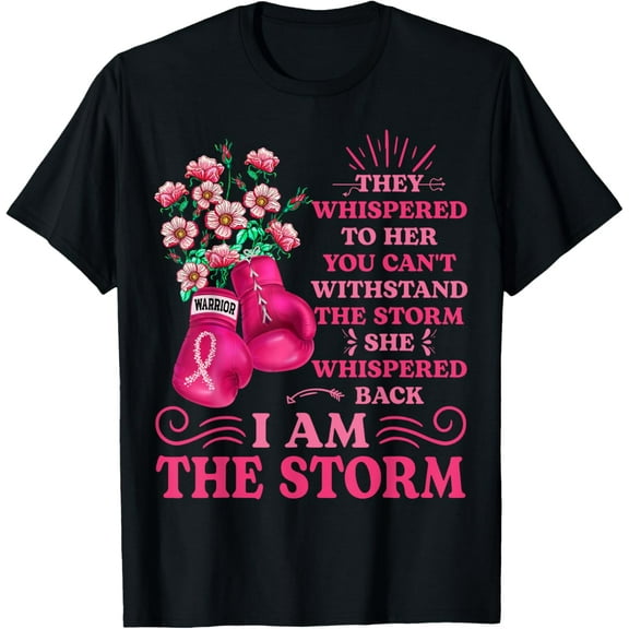 I'm The Storm Boxing Warrior Pink Ribbon Women Breast Cancer T-Shirt