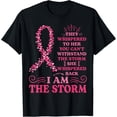 thumbnail image 1 of I'm The Storm Warrior Pink Ribbon Women Breast Cancer T-Shirt, 1 of 3