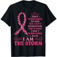 thumbnail image 1 of I'm The Storm Warrior Pink Ribbon Women Breast Cancer T-Shirt, 1 of 4