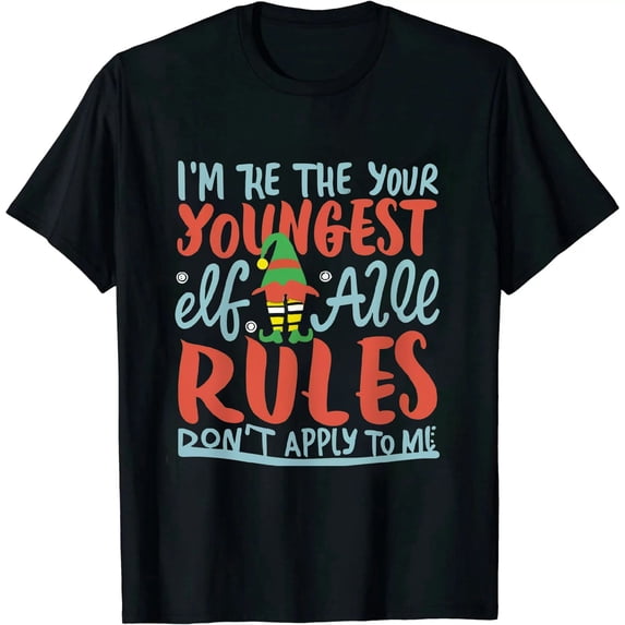 I'm The Youngest Elf Matching Family Christmas T-Shirt