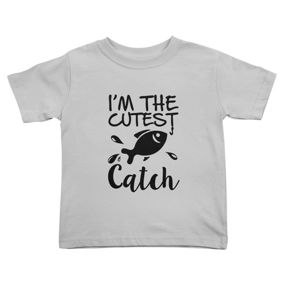 I'm Thest Fish Catchs Cute Toddler Tshirts for Boys Girls (Gray, Youth M)