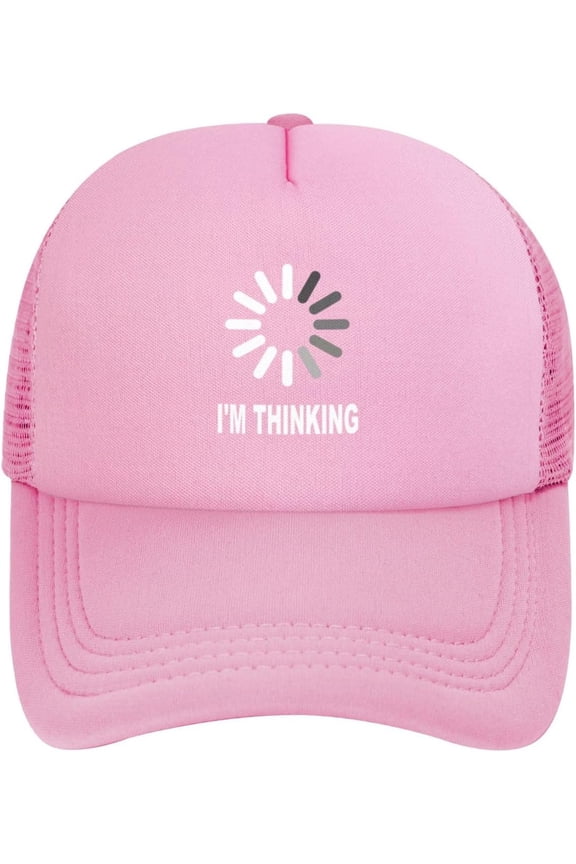 I'm Thinking Trucker Hat Men Mesh Baseball Cap Women Dad Hat Sun Hat Adjustable Ponytail Hat Black