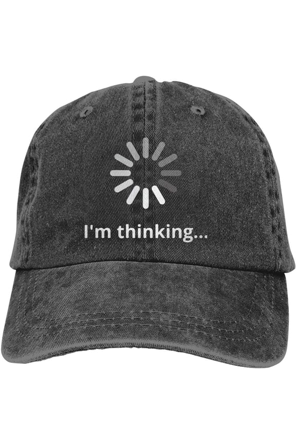I'm Thinking Unisex Adult Vintage Washed Denim Adjustable Baseball Cap