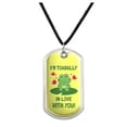 thumbnail image 1 of I'm Toadally Totally in Love With You Frog Valentine Funny Humor Military Dog Tag Pendant Necklace with Cord, 1 of 5