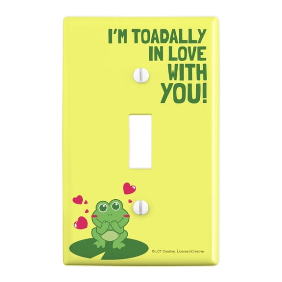 I'm Toadally Totally in Love With You Frog Valentine Funny Humor Plastic Wall Decor Toggle Light Switch Plate Cover