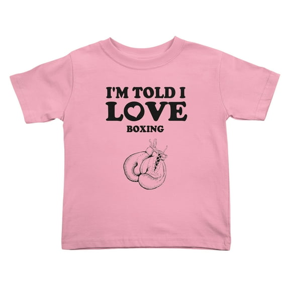 I'm Told I love Boxing Cute Toddler T Shirts for Boys Girls (Pink, 4T)
