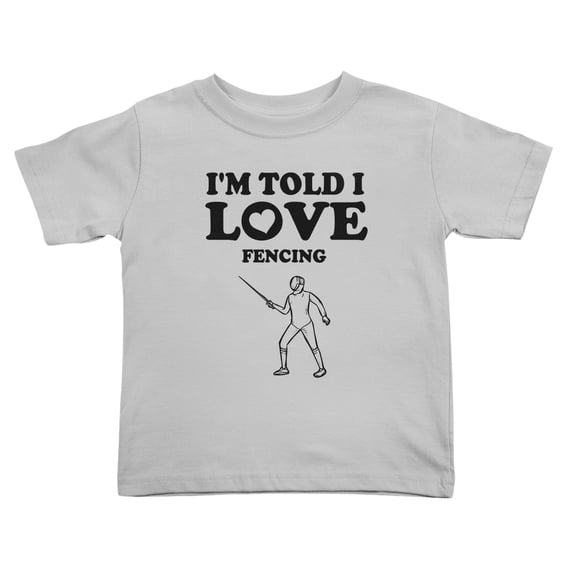 I'm Told I love Fencing Cute Toddler T Shirts for Boys Girls (Gray, Youth L)