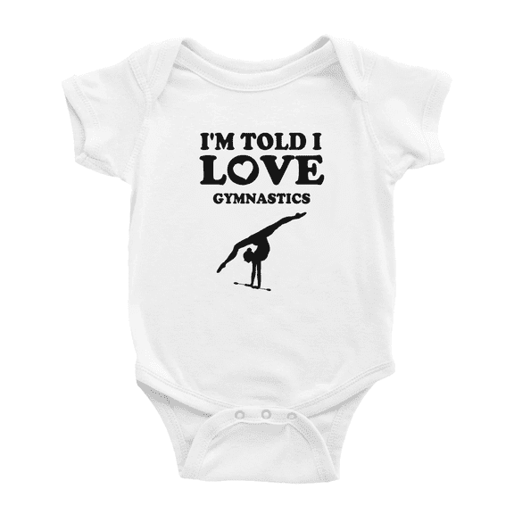 I'm Told I love Gymnastics Funny Baby Romper Boy Girl Unisex