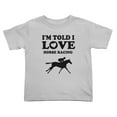 thumbnail image 1 of I'm Told I love Horse Racing Cute Toddler T Shirts for Boys Girls (Gray, Youth S), 1 of 5