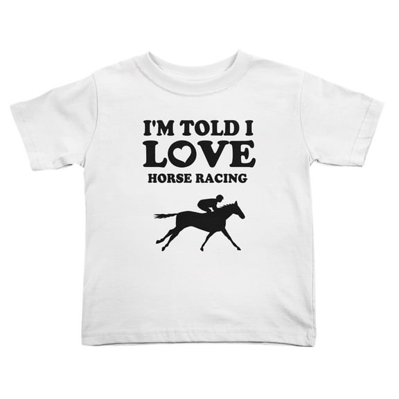 I'm Told I love Horse Racing Cute Toddler T Shirts for Boys Girls (White, Youth L)