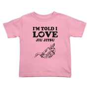 I'm Told I love JIU Jitsu Cute Toddler T Shirts for Boys Girls Pink, Youth M