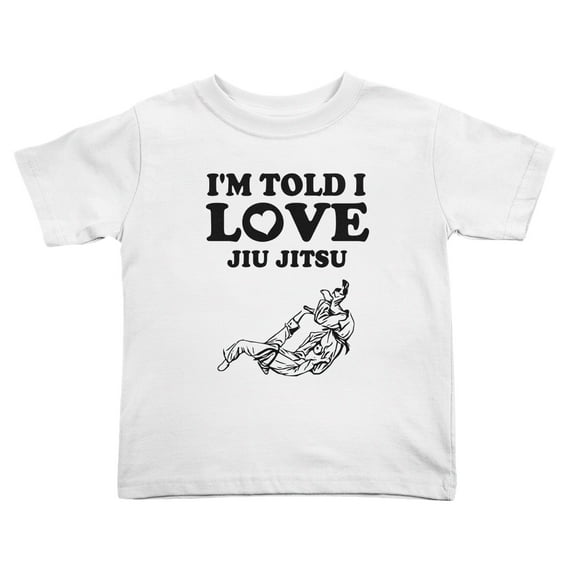 I'm Told I love JIU Jitsu Cute Toddler T Shirts for Boys Girls (White, Youth S)