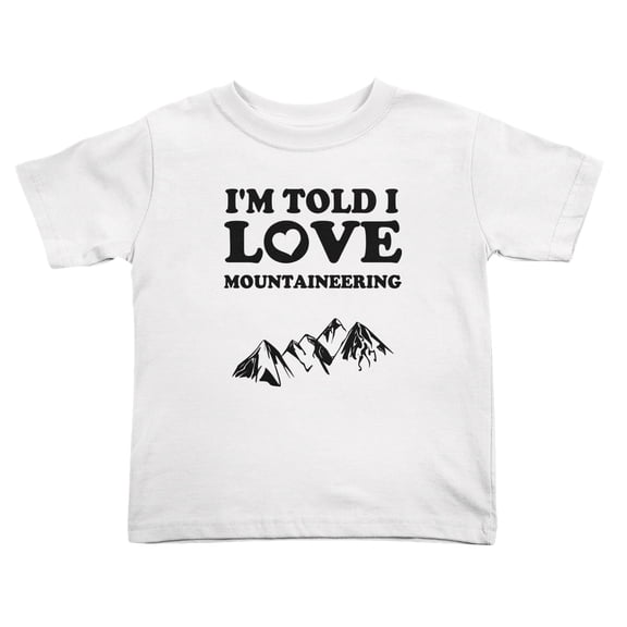 I'm Told I love Mountaineering Cute Toddler T Shirts for Boys Girls (White, Youth XL)
