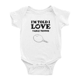 thumbnail image 1 of I'm Told I love Table Tennis Funny Baby One-pieces Boy Girl Unisex, 1 of 5