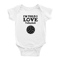 thumbnail image 1 of I'm Told I love Volleyball Cute Baby Romper Newborn Clothes, 1 of 5