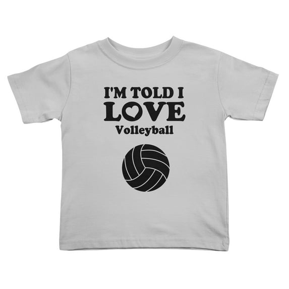 I'm Told I love Volleyball Cute Toddler T Shirts for Boys Girls (Gray, 5/6T)