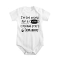 thumbnail image 1 of I'm Too Young for A Mask - Baby Clothes - Funny Newborn Bodysuit Outfits for Boys And Girls White-style-1 6-9M, 1 of 5