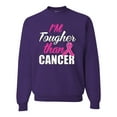 thumbnail image 1 of I'm Tougher Than Cancer Unisex Crewneck Graphic Sweatshirt, Purple, 2XL, 1 of 3