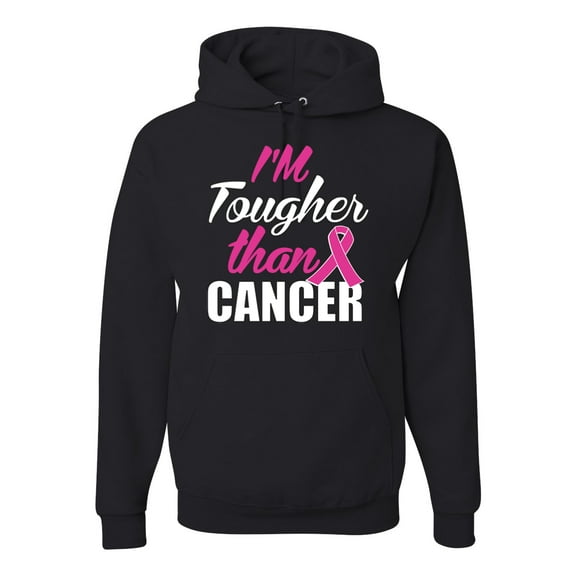 I'm Tougher Than Cancer Unisex Graphic Hoodie Sweatshirt, Black, Small