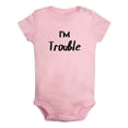 thumbnail image 1 of I'm Trouble Triplets Baby Romper Newborn Funny Bodysuits Infant Jumpsuits Kids Clothes Graphic Outfits, 1 of 5