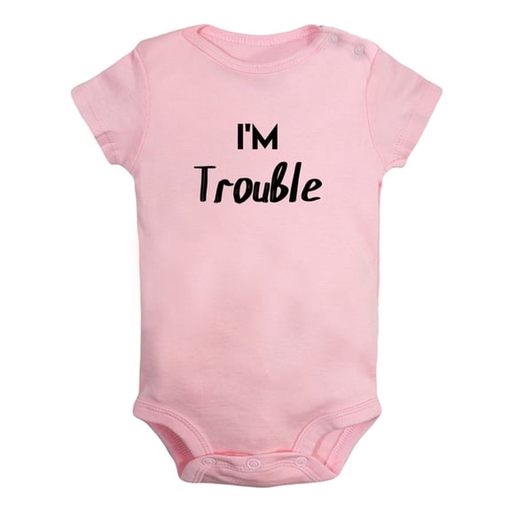 I'm Trouble Triplets Baby Romper Newborn Funny Bodysuits Infant Jumpsuits Kids Clothes Graphic Outfits
