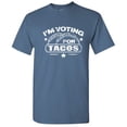 thumbnail image 1 of I'm Voting For Tacos Tshirt Novelty Humor Graphic Tees Food Lovers Gift For Christmas Vacations Birthday Party Anniversary Holiday Funny Sarcastic T Shirt, 1 of 5