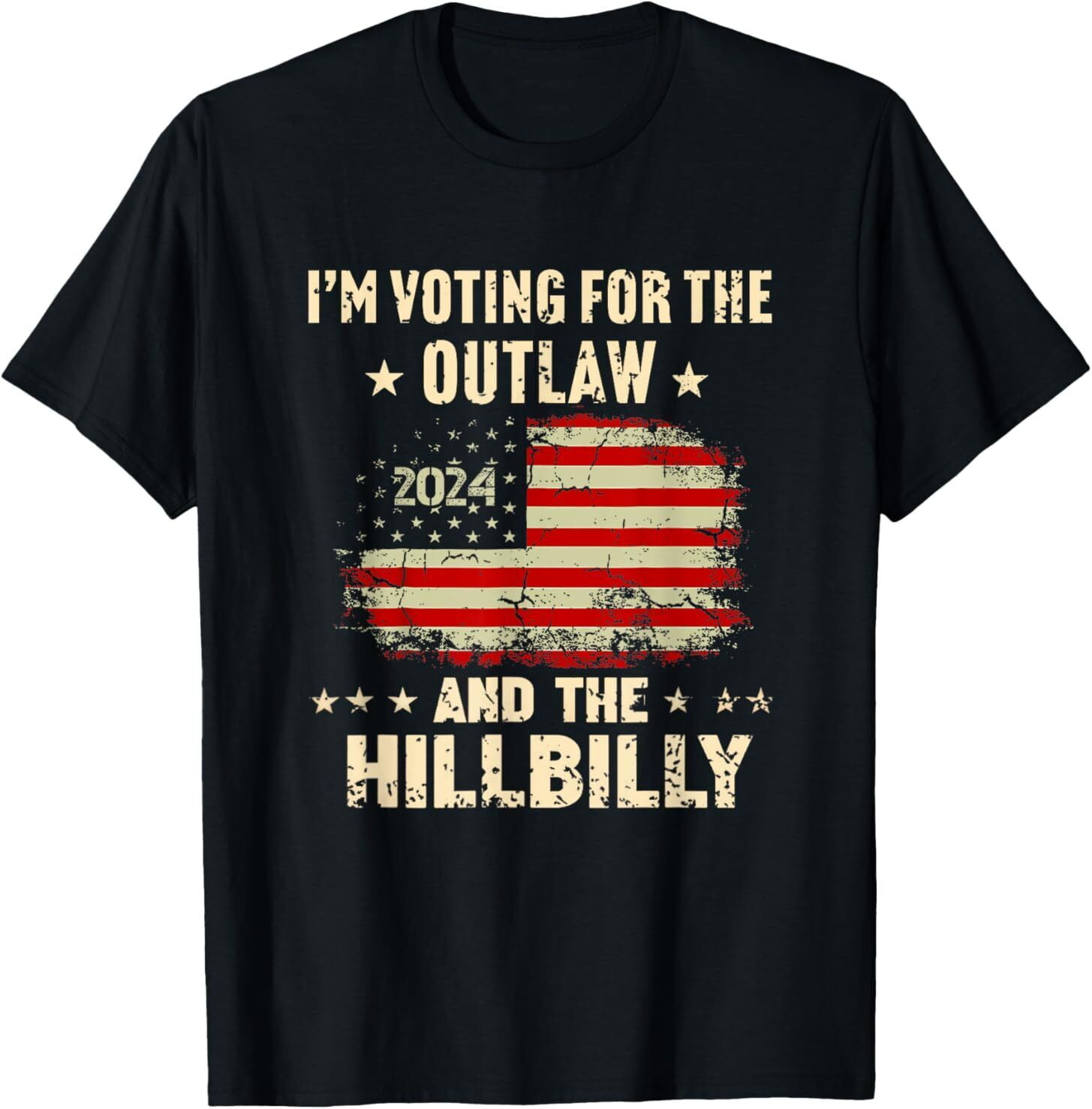 I'm Voting For the Outlaw and the Hillbilly 2024 US Flag TShirt