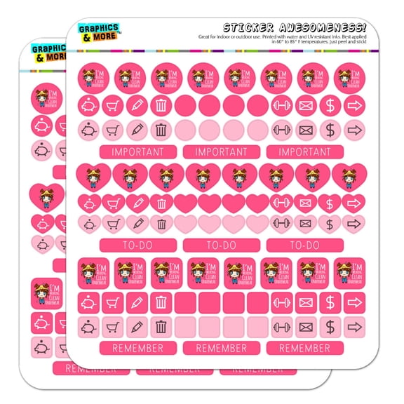 I'm Wearing Clean Underwear Kawaii Chibi Pigtails Planner Calendar Scrapbooking Crafting Sticker Set