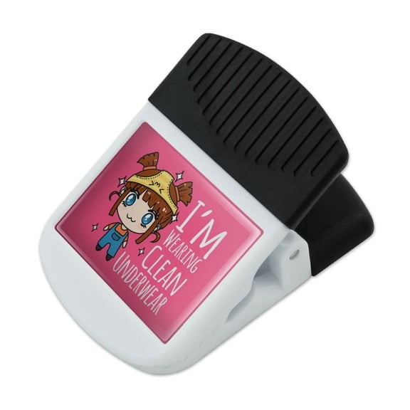 I'm Wearing Clean Underwear Kawaii Chibi Pigtails Refrigerator Fridge Magnet Magnetic Hanging Hook Note Snack Clip