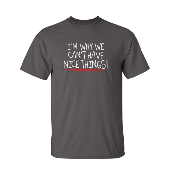 I'm Why We Can't Have Nice Things Sarcastic Humor Graphic Novelty Funny Tall T Shirt