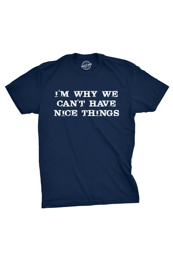 I'm Why We Can't Have Nice Things T Shirt Funny Sarcastic Humor Quote Graphic Tees