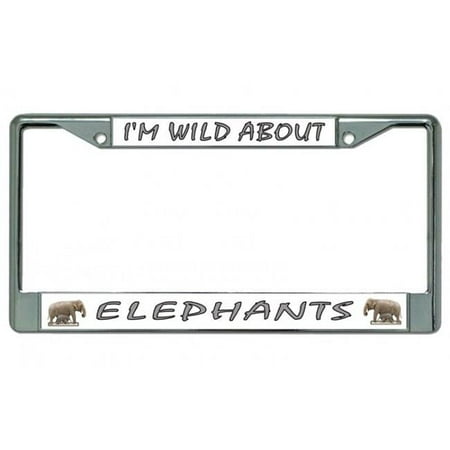 I'm Wild About Elephants Chrome License Plate Frame