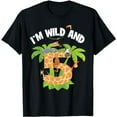 thumbnail image 1 of I'm Wild And 5 Years Old Zoo Theme 5th Birthday Animal Party T-Shirt, 1 of 5