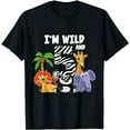 thumbnail image 1 of I'm Wild and Five Zoo Theme Birthday Jungle Safari Animals T-Shirt, 1 of 5