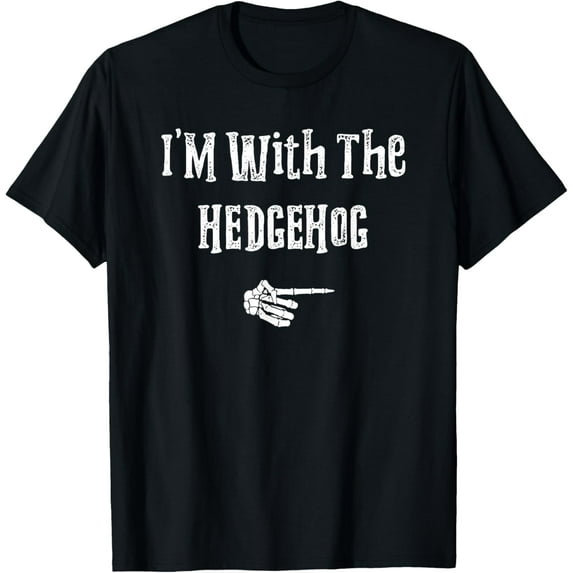 I'm With Hedgehog Halloween Costume Funny Couples Matching T-Shirt